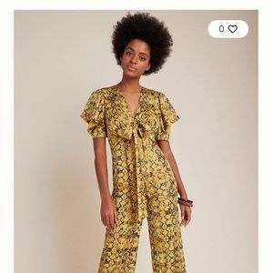 Anthropologie Saffron Snake Printed Jumpsuit sz Medium
